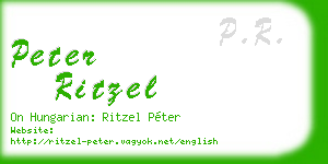peter ritzel business card